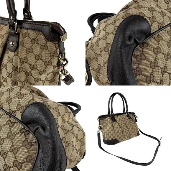 GUCCI Brown Leather Shoulder Bag - Picture 4 of 5